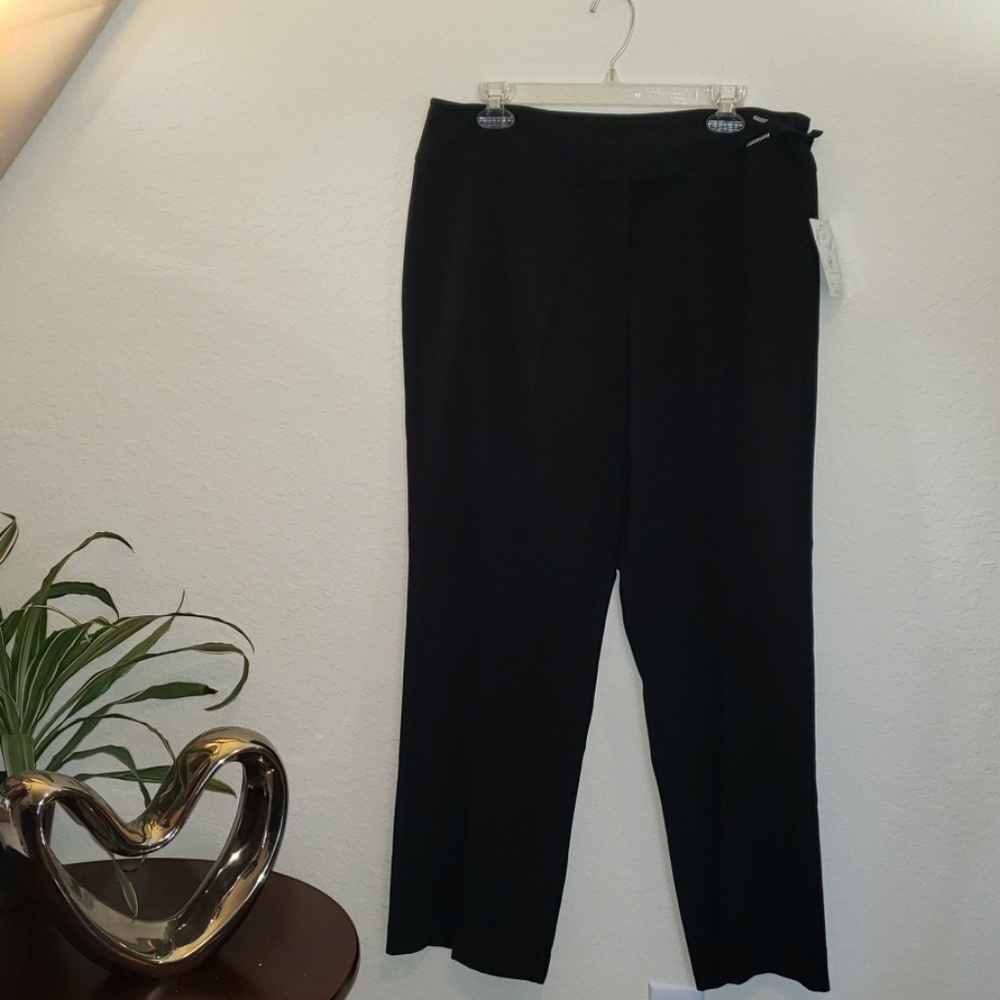 Tara Ryan black dress pants with rhinestone buckle